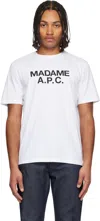 Apc Graphic Crew Neck Short Sleeve T-shirt In White