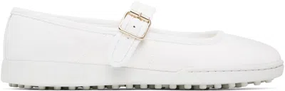 Apc White Moe Mary Jane Ballerina Flats In Aab Blanc