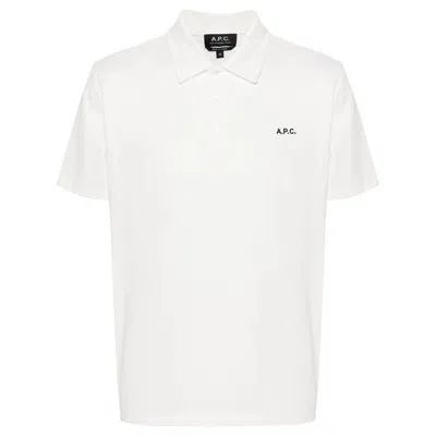 APC A.P.C. WHITE POLO SHIRTS MEN