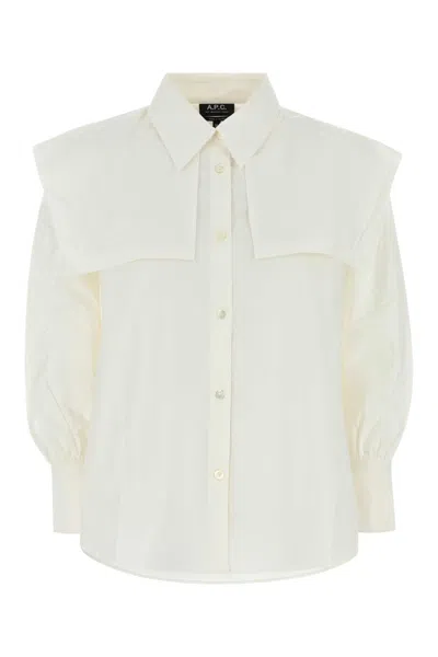 Apc A.p.c. White Poplin Ondine Shirt In Neutral