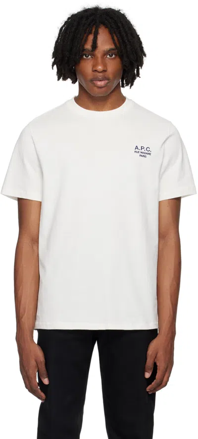 Apc A.p.c. Raymond T Shirt With Embroidered Logo In White