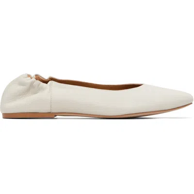 A.p.c. White Smooth Leather Ballerina Flats