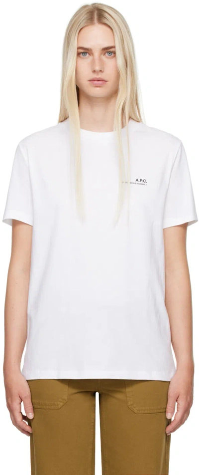 Apc White Standard Item T-shirt In Aab White