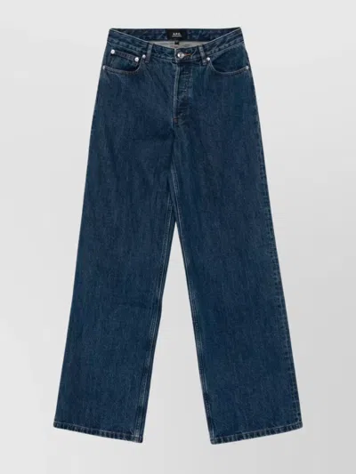 Apc Wide-leg Organic Cotton Jeans In Blue