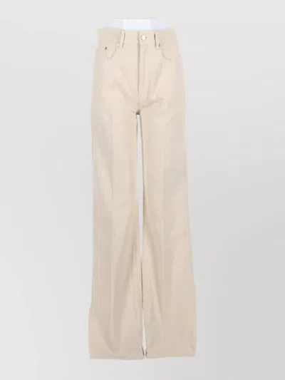 A.p.c. Wide Leg Pants Belt Loops Pockets In Brown