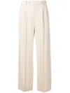 Apc Wide-leg Trousers With Pleated Front And High Waist In Pink