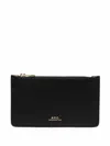 Apc A.p.c. Women Black Leather Willow Card Holder In Black