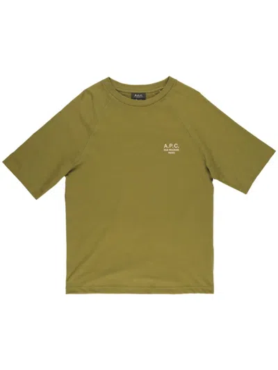 Apc Willy Logo-embroidered T-shirt In Green