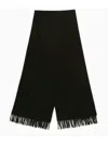 Apc A.p.c. Alix Brodée Black Virgin Wool Scarf In Black