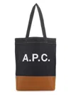 Apc Medium Logo-detail Denim Tote Bag In Beige