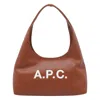 Apc A.p.c. Baby Ninon Shoulder Bag With Logo Print In Brown