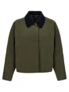 Apc Cropped Boxy Jacket With Button-up Front In Green