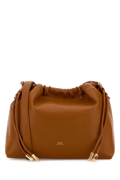 Apc A.p.c. Women Biscuit Leather Ninon Crossbody Bag In Brown
