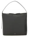 Apc A.p.c. Black Leather Maxi Vera Shopping Bag In Black