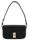 Apc Grace Baguette Calf Leather Shoulder Bag In Black