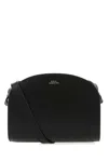Apc A.p.c. Women Black Leather Mini Demi Lune Shoulder Bag