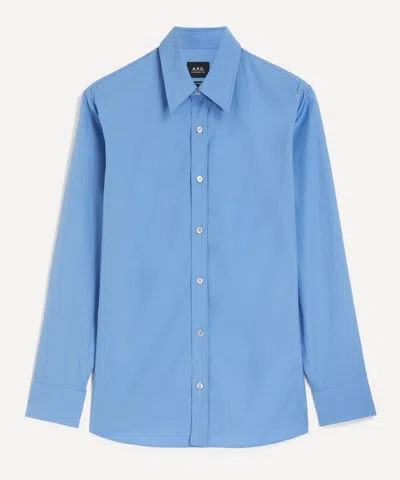 Apc A.p.c. Women's Brode Pale Blue Casual Shirt