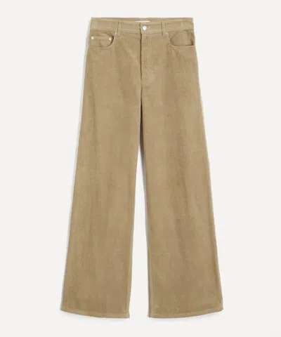 A.p.c. Women's Clyde Beige Corduroy Jeans In Brown