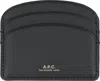 Apc A.p.c. Demi Lune Leather Card Holder In Black
