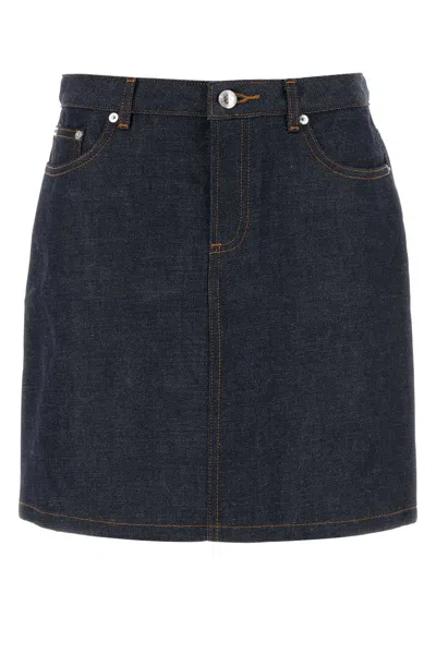 Apc A.p.c. Women Denim Jupe Mini Skirt In Black