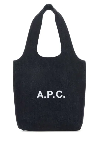 Apc A.p.c. Women Denim Ninon Shopping Bag In Blue