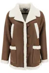 Apc Faux-leather Shearling Jacket In Brown