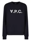 Apc A.p.c. Sweatshirt Crew-neck Logo Print In Blue