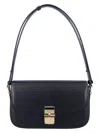 Apc Leather Shoulder Bag With Frontal Logo In Black