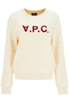 Apc A.p.c. Viva Logo Detail Cotton Sweatshirt In Bianco
