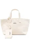 Apc A.p.c. "le Drummer Toile" Small Tote Bag In Neutral