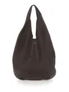 Apc Le Neige Brown Shoulder Bag With Embossed Logo On The Front In Hammered Leather Woman In Brown