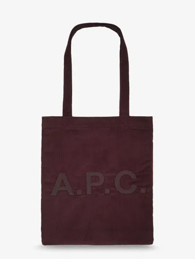 Apc A.p.c. Women Lou Corduroy Shopping Bag In Burgundy