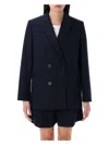 Apc Button Detailing Double-breasted Blazer In Dark Navy