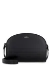 Apc A.p.c. Women Black Leather Mini Demi Lune Shoulder Bag In Black
