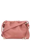 Apc Ninon Mini Pink Crossbody Bag With Embossed Logo On The Front And Adjustable Shoulder Strap In Ecole In Dark Pink
