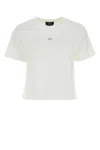 Apc A.p.c. Women' Organic Cotton White Boxy Cropped T Shirt With Micro Embroidered Logo Gots In White