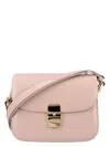 Apc A.p.c. Grace Logo Printed Small Shoulder Bag In Beige Pink