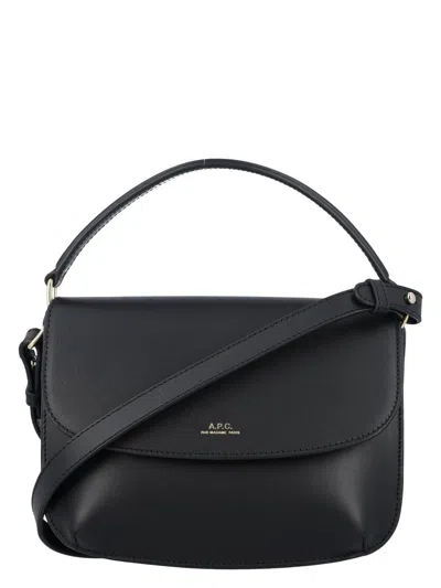 Apc A.p.c. Logo Printed Sarah Mini Shoulder Bag In Black