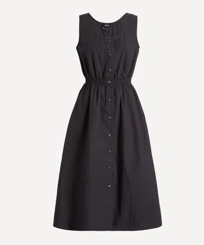 A.p.c. Women's Sleeveless Black Dress In Multi