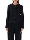 Apc Cropped Textured Jacket With Boxy Silhouette In Black