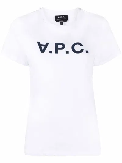 Apc A.p.c. Logo Print T In White