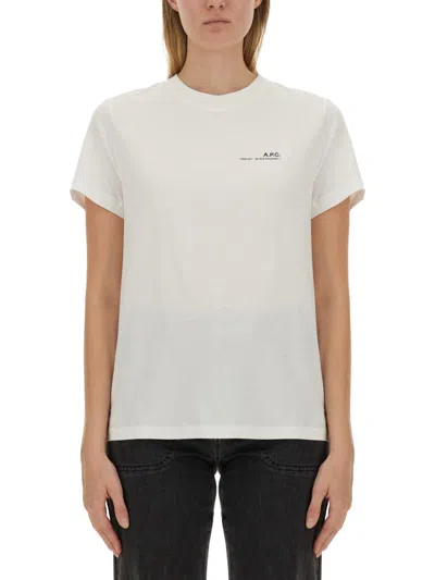 Apc A.p.c. Women T-shirt With Logo In White
