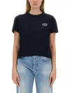 Apc Logo-embroidered Cotton T-shirt In Blue
