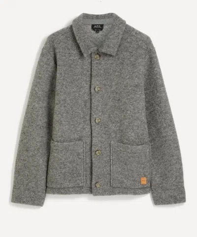 Apc Gray Thais Jacket In Plb Heathered Light