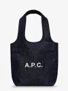 Apc A.p.c. Women Tote Ninon Small Denim Shopping Bag In Black