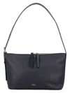 Apc A.p.c. Calfskin Shoulder Bag With Top Handle In Black