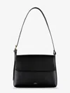 Apc A.p.c. Flap Closure Shoulder Bag With Smooth Leather Finish In Black