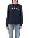 Apc Viva Logo Jersey Sweatshirt In Dark Navy