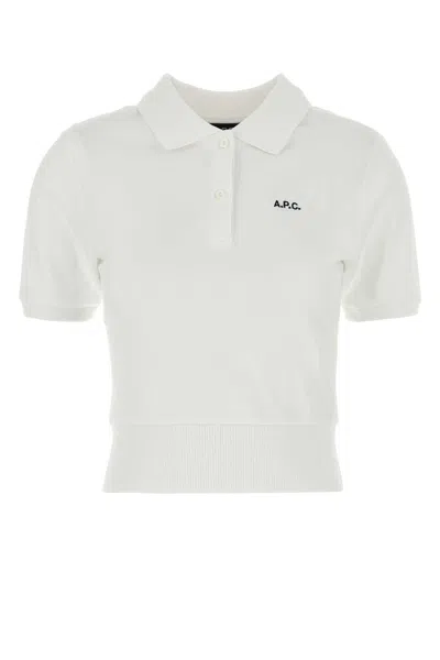 Apc A.p.c. Women White Piquet Oceane Polo Shirt