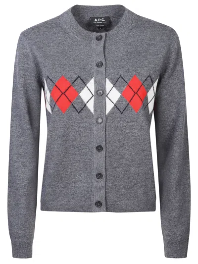 Apc A.p.c. Women Wool Cardigan In Gray